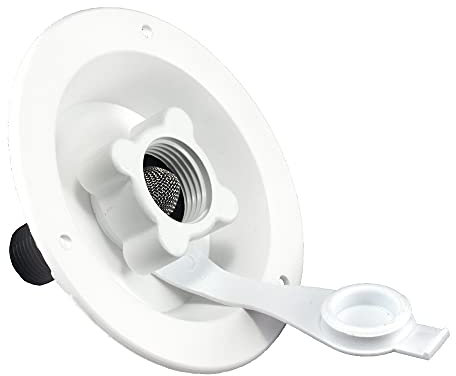 THETFORD RV Camper City/Gravity Water Hatch with Brass Check Valve Polar White PN 94224