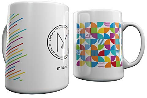 Mikah® Set 2 tazze colorate - MUG Ceramica, Capacità 350ml