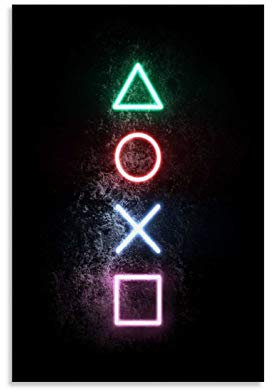 AOHOG Playstation Buttons Poster dekorative Malerei Leinwand Wandkunst Wohnzimmer Poster Schlafzimmer Malerei 08x12inch(20x30cm)