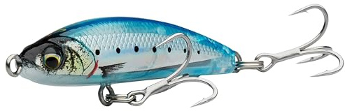 Savage Gear Gravity Bleistift - Micro Bleistift Köder für Wolfsbarsch, Makrele, Kabeljau, Weitwurf, flaches Profil für hervorragenden Grip im Wasser, Salzwasser Angelköder Kristallweiß Leuchtend 6 cm