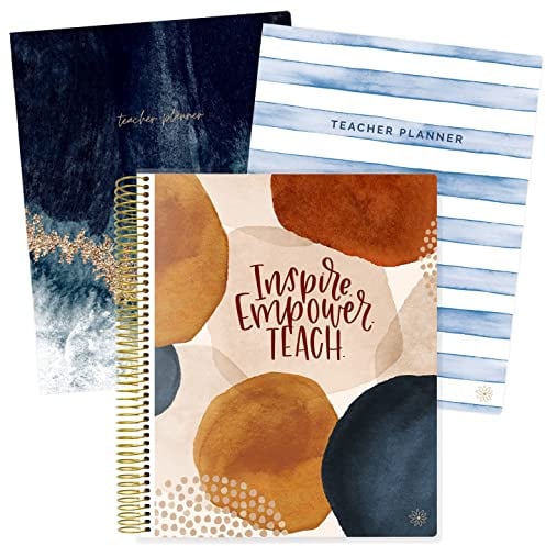 bloom daily planners Undatierter akademischer Jahresplaner und Kalender – 7-Perioden-Unterrichtsplan-Organizer-Buch mit mattiertem Einband (22,9 x 27,9 cm) (austauschbarer Einband)