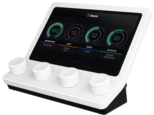 BEACN Mix - USB C Windows Audio Controller with a Beautiful 5” Color Display and 4 Smooth Push-Button encoders for Streaming, Gaming, Podcasting, and Work from Home