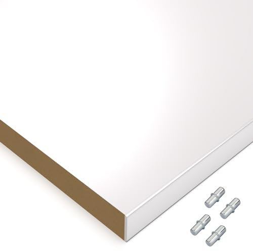 X57 Einlegeboden Regalboden Holzboden 19mm nach Wunschmaß max. 1000mm breit x 600mm tief Zuschnitt Anfertigung 2mm Umleimer ABS Kante (Weiß Hochglanz)