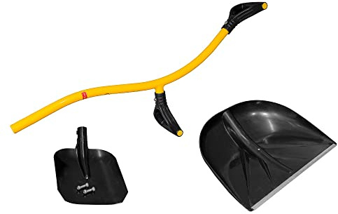 TORNADICA Ergonomische Schneeschaufel aus Kunststoff + Metall. Kunststoff-Schaufel zum Entfernen von Schnee oder Anderen körnigen Materialien. Kann Einer Traglast von bis zu 2500 kg standhalten