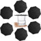 HirrWill 6 Pieces Silicone Cup Lids Umbrella Mug Cup Lid Covers Anti-Dust Silicone Glass Cup Covers Coffee Cup Suction Seal Lid Caps to Keep Drink Warm or Cold (Black)