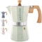 GROSCHE Milano Moka pot, Stovetop Espresso maker, Greca Coffee Maker, Stovetop coffee maker and espresso maker percolator (Mint, 9 cup)