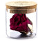 Amoroses Bijou - Ewige stabilisierte Rose mit 24 Karat vergoldetem Kelch im Glasgefäß | Geschenkidee (Rose Rubinrot)
