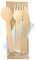 Virsus Set Posate in Legno di Betulla biodegradabili e compostabili TRIS forchetta Coltello Cucchiaio tovagliolo 3 veli, imbustate in carta Avana, stoviglie bio Eco Friendly Varie Quantità (50)