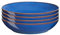 Denby - Imperial Blue Pasta Bowls Set of 4 - Dishwasher Microwave Safe Crockery 1050ml 22cm - Blue Ceramic Stoneware Tableware - Chip & Crack Resistant