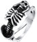 U7 Menschliches Skelett Schädel Ringe für Männer Edelstahl Silber Statement Ring Biker Hip Hop Roker Ringe Modeschmuck Accessoire für Vater Ehemann(Ring Größe 69)