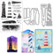 INFUNLY Leuchtturm-Stempel Und -Stanzformen Für Die Kartenherstellung Metallstanzformen Und Stempelset Wort Möwe Gummi Klar Weihnachten Thanksgiving Geschenke Für DIY Basteln Scrapbooking Dekoration