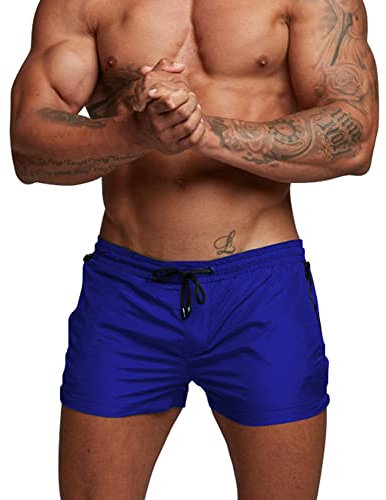 Donason Costume da Bagno Uomo, Pantaloncini Sportivi da Uomo Asciugatura Rapida Pantaloni Corti da Corsa Calzoncini da Surf sulla Spiaggia con Fodera in Mesh e Tasche