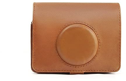 Retro Camera Bag for Fujifilm Instax Mini EVO with Shoulder Strap PU Leather Cover Protective Camera Case Shoulder Bag (Brown)