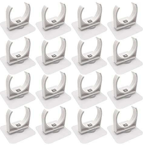 HLIWS 16 Stück Rohrschelle Klemmschelle 40 mm,360 Einstellbar Schlauchschellen,PVC-Selbstklebe-Rohrschellen,für Haus Gas Rohr,Wasserrohr,Teich,Garten