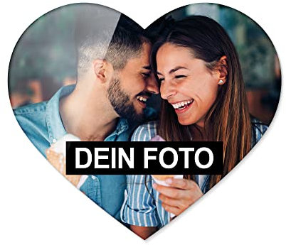 PhotoFancy® - Personalisierter Acrylglas-Kühlschrankmagnet mit eigenem Foto - Fotomagnet aus Acryl gestalten - Variante wählen - Form: Herz