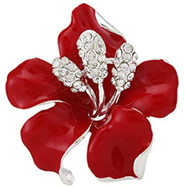 COOKOE Broche en forme de rose en émail pour femme - Broche de luxe avec strass