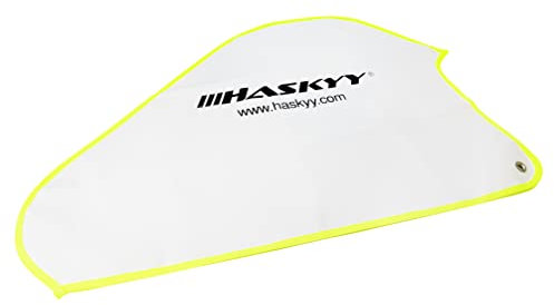 Deichselabdeckung I 90 x 60 cm I Wasserdicht I Deichselhaube für Anhänger Wohnwagen I Weiß Neonumrandung I LKW-Plane I Universal Deichselschutzhülle Anhängerkupplung Abdeckung