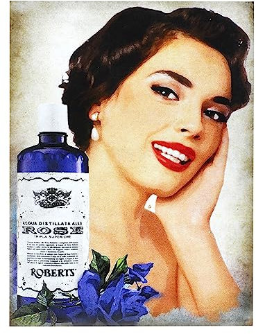 KUSTOM ART Retro Vintage Werbung Serie (Acqua di Rose Roberts), ungerahmt, Kunstdruck auf beschichtetem Papier, 40 x 30 cm