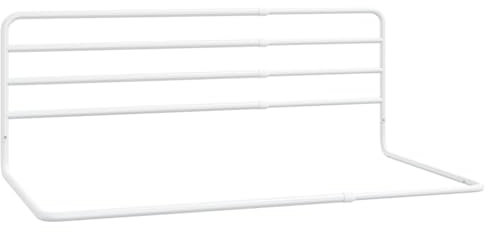 vidaXL Barandilla de Seguridad Cama Niño Protección Cuna Bebé Guardería Dormitorio Habitación Protector Riel Barrera Blanco Hierro (76-137) X55 cm