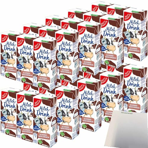 Gut&Günstig Milchdrink Schoko vollmundiger Schokogeschmack mit fettarmer Milch und Papier-Trinkhalm 10er Pack (30x200ml) + usy Block