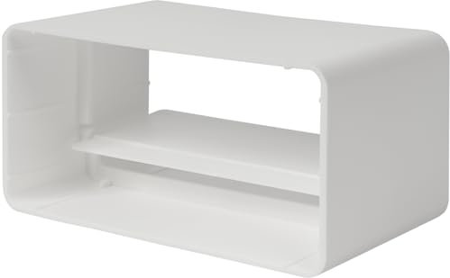 Vent Systems 110 x 55 mm rechteckiger Kanalverbinder mit Rückschlagdämpfer – Kunststoffanschluss für flache Lüftungssysteme – Kühlung, Heizung, Lüftung, HVAC - Rohrverbinder für Flachkanal - Adapter