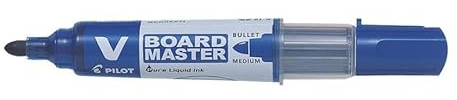 Pilot V Board Master Whiteboard-Marker, mittlere Spitze, Blau, 12 Stück