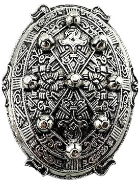 Patch Nation Tortue Rune Nordique Viking Amulette Métal Pin Badge Broche (Argent)