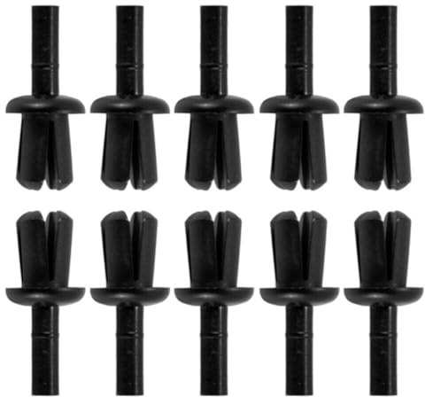 cyclingcolors 10x Kunststoffnieten Auto Befestigung Clips Universal Stoßstangen Zierleisten Plastikklips Spreiznieten Karosserie Befestigungssatz Ø4mm x 1,5-6mm