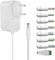 Tonton Universal 12V 1A Netzteil Weiß, Extra 3 Meter Kabellänge, 12V AC DC Netzadapter 1A 800mA 500mA Transformator mit 8 Steckers für LED Streifen Lautsprecher CCTV Überwachungskamera Fan (DC12V~1A)