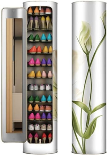 Generisch Drehbarer Schuhschrank, um 360 ° drehbar, Lager-Schrank für Zuhause, Büro, Flur – rundes Schuhregal, Organizer für Wohnzimmer & Eingangsbereich