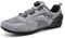 Damen Rennradschuhe Atmungsaktive Flat-Pedal-MTB-Trainer Spin Mountainbike-Schuhe Ohne Stollen,Grau,37 EU