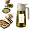 TrendPlain Spruzzino Olio per Friggitrice Aria 470ml, Dosatore Olio 2 in 1, Oliera Spray per Cucina, Insalata e Aceto, Accessori Cucina con Etichette e Protezione dalla Luce - Bianco