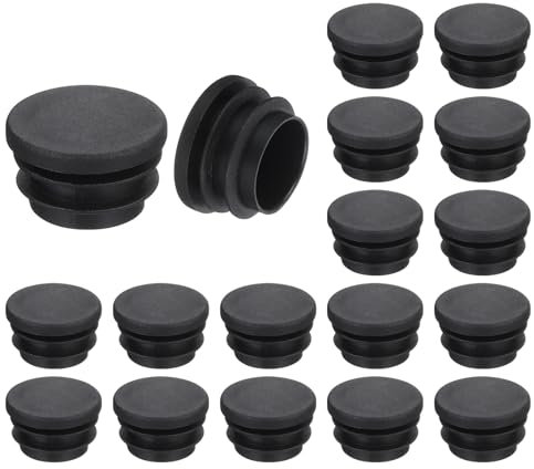 QUARKZMAN 18 Pcs Bouchon en Plastique Rond, Bouchons d'Extrémité de Tube Noirs, 30mm(1.18 Pouce) pour Pieds de Meubles, Protection de Glissement pour Chaise, Canapé, Table, Étagère