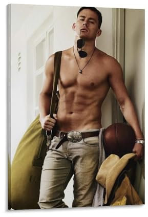 Voliko Channing Tatum Poster, coole Kunstwerke, Gemälde, Wandkunst, Leinwanddrucke, hängende Bilder, Poster, 50 x 75 cm