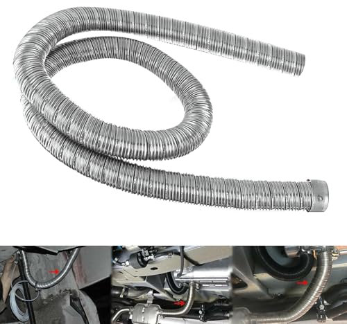 Inscrip Auto Standheizung Abgasrohr, Edelstahl Dual-Layer Abgasrohr Mit Kappe, Abgasschlauch für Stromerzeuger mit 2 Rohr Klemme, Auspuffrohr Standheizung, Passend For Webasto,Eberspächer (24mm 100cm)