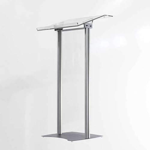 Konferenz Pult aus plexiglass und Aluminium mit Schutzhülle, Podiumsständer Transparent, Rednerpult, JJ DISPLAYS