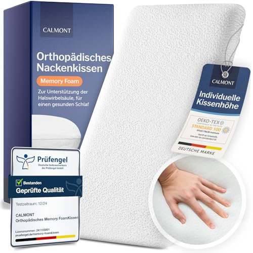 CALMONT - Orthopädisches Kissen I Memory Foam Kissen I Ergonomisches Kopfkissen I Kopfkissen (Höhe: 9 cm)
