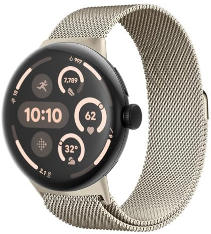 SOLOLUP Metallarmband kompatibel mit Google Pixel Watch 4/3 45mm Armband für Damen Herren,Metall Geflechtschlaufe Edelstahl Ersatzarmband mit Magnetschnalle für Pixel Watch 4/3 45mm Uhrenarmband