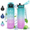 Vikaster Gourde Sport, Bouteille d'eau 1l, sans BPA, Étanche & Réutilisable, Water Bottle Ouvrir en un Clic, Convient Pour la Camping, le Yoga, le Gym, Gourde Randonnée