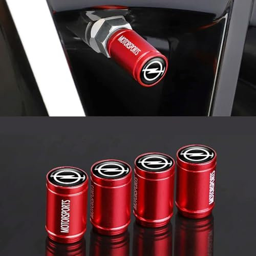 MOIKOTLR 4 pcs Ventilkappen Auto, für Opel Corsa B C D E F 2021-1993 Autoreifen Ventilkappe mit Dichtung Reifenventilkappen für Stabilen Reifendruck,A