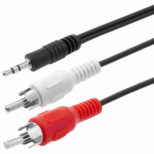 TECHZOCO Cable Audio Estereo Jack a 2 RCA, Cable Jack 3,5mm a 2 RCA, Cable Cinch Conector Minijack Audio Estéreo, Apto para HiFi Sonido PC Amplificador Altavoz Móvil Tablet iPod TV DVD, 15 Metros