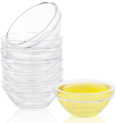 MEIDIV Set of 20 Mini Round Glass Dipping Bowls, 75ml Capacity, Modern Style, Perfect for Dips, Condiments, Sauces, Meal Prep, Casual Dining, Festive Occasions