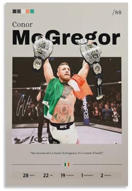 DRDPLXGU Conor McGregor Poster, Kunstposter, UFC-Kämpfer-Poster, gemischte Kampfkunst-Poster, Sportkunst-Poster, Leinwand-Poster, Schlafzimmerdekoration, Landschaft, Büro, Raumdekoration, Geschenk, 30