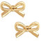 2pcs Gold Bow Earrings for Women, Metal Bow Stud Earrings Dainty Minimalist Ribbon Earrings Small Bowknot Bow Studs Jewelry Gift for Valentine's Day Holiday Wedding