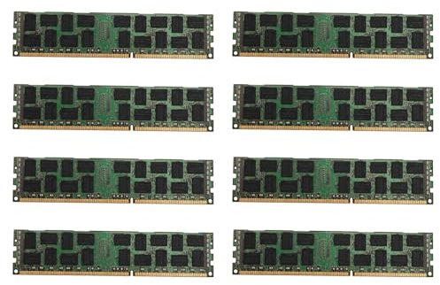 Rfeeuubft 8X 8GB DDR3 1333MHZ Ecc Ram Memory PC3L-10600R 1.35V 2RX4 REG Ecc RAM pour Server Workstation