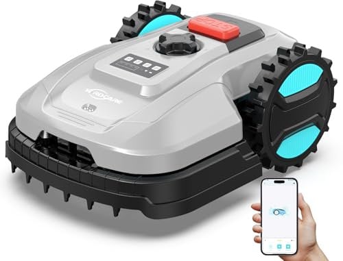 YARDCARE E400 Mähroboter mit App Steuerung, Max. bis zu 400m², 20-60mm Schnitthöhe,Rasenroboter, RegenSensor, Rasenmäher Roboter mit 18cm Schnittbreite, Weniger als 60 dB