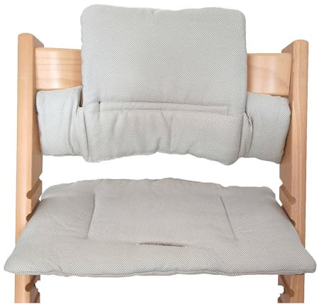 Shabany® Hochstuhl Sitzkissen 100% Bio Baumwolle | Classic Kissen Sitzbezug | Hochstuhlauflage | 2-teilig passend für Stokke Tripp Trapp Kinderhochstuhl | maschinenwaschbar | einfache Befestigung