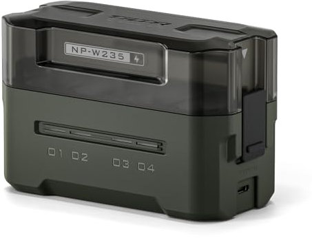 Tilta NP-W235 Battery Charger 4-Channel Charging Case Compatible with NP-W235 Batteries, Portable Charging Station - Green TBC-W235-GN