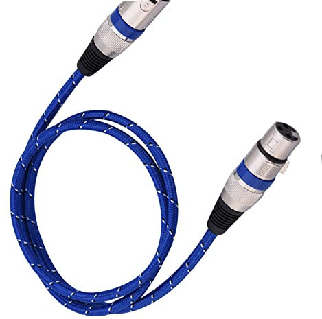 XUXHOU 3pin Xlr Mâle un Câble Microphone Femelle Fort pour les étapes de Microphone Appareils Bleus 1M-20M (1m / 3,3 pieds)