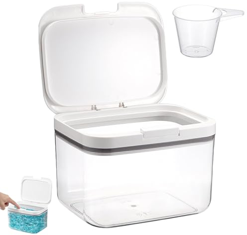 Yudobliss Detergente para lavandería, recipiente de 2,8 l con tapa hermética, caja de cierre a presión